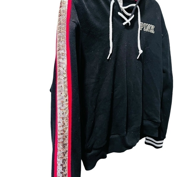 Victoria Secret LOVE PINK Sequin Floral Long Sleeve Hooded Jacket Size XS - Picture 5 of 9